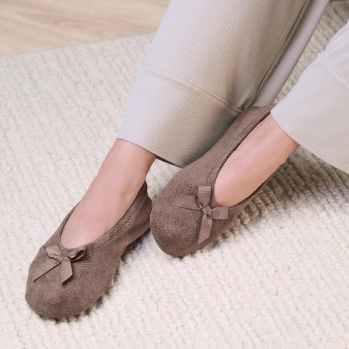 Isotoner® Ladies Terry Ballerina Slipper Taupe